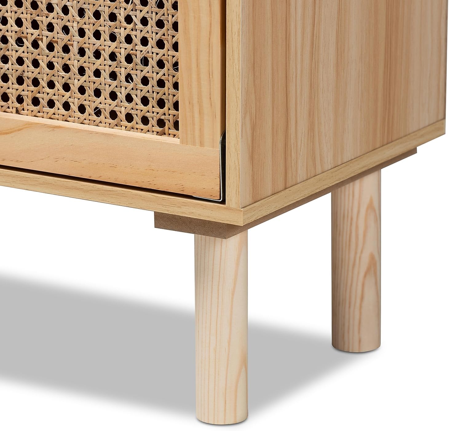 Baxton Studio Faulkner 55.1-inch H 3-Shelf Bookcase, Beige and Natural Brown