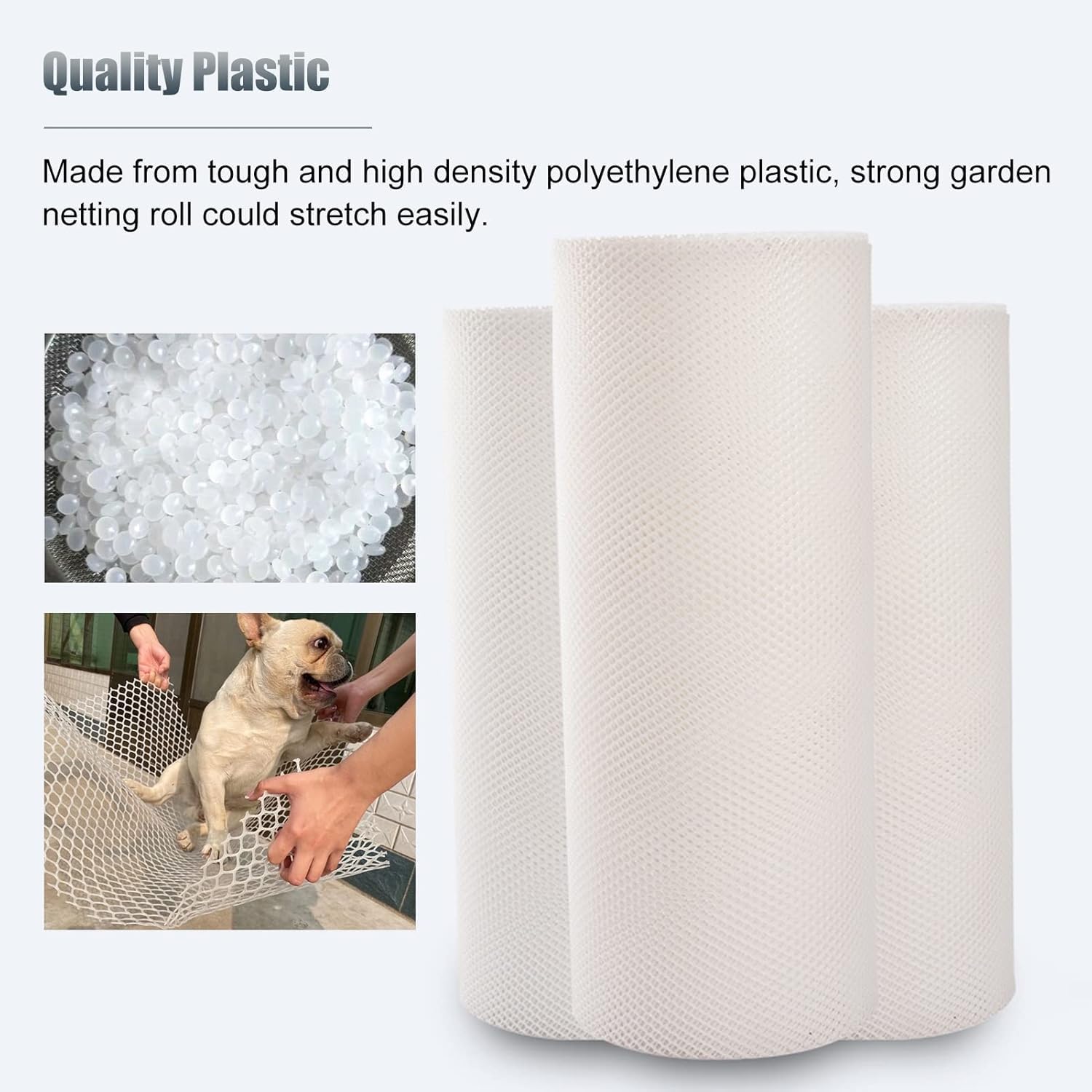 Rete for pollaio resistente, recinzione da giardino in plastica bianca, barriera for animali for conigli, capre, cervi, grande for(0.8x5m/2.6x16.4ft)