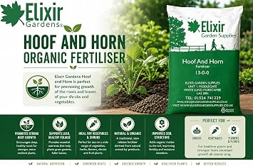 Elixir Gardens 13-0-0 Hoof and Horn Organic Fertiliser 4kg Tub