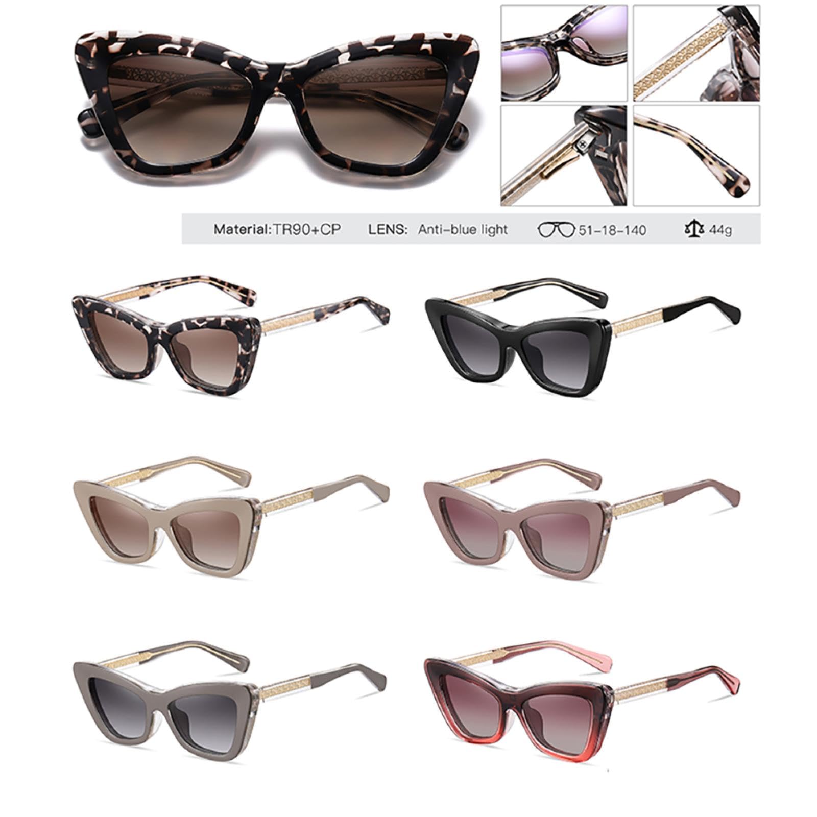 Gafas polarizadas para mujer con clip magnético, montura de acetato, gafas de moda para mujer