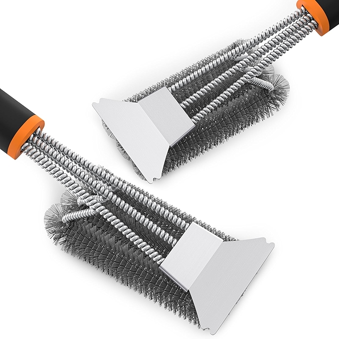 不锈钢烧烤刷组合，适用于各种烧烤架清洁