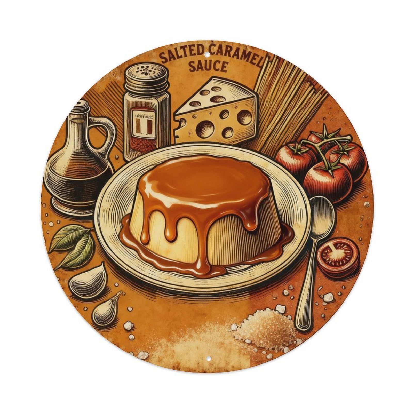 Salted Caramel Sauce Vintage Tin Sign Metal Tin Sign Plaque