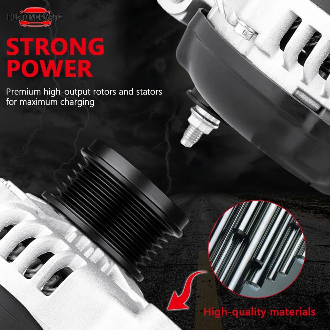 160A Alternator with 6-Groove Clutch Pulley FIT 2011-2016 Dodge Grand Caravan Journey Chrysler Town & Country 200 VW Routan 3.6L V6 421000-0770