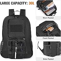 Vista 3 de G4Free Mochila ligera plegable de 30L para viajes de senderismo, mochila plegable resistente al agua para hombres y mujeres, Negro -, 30 L