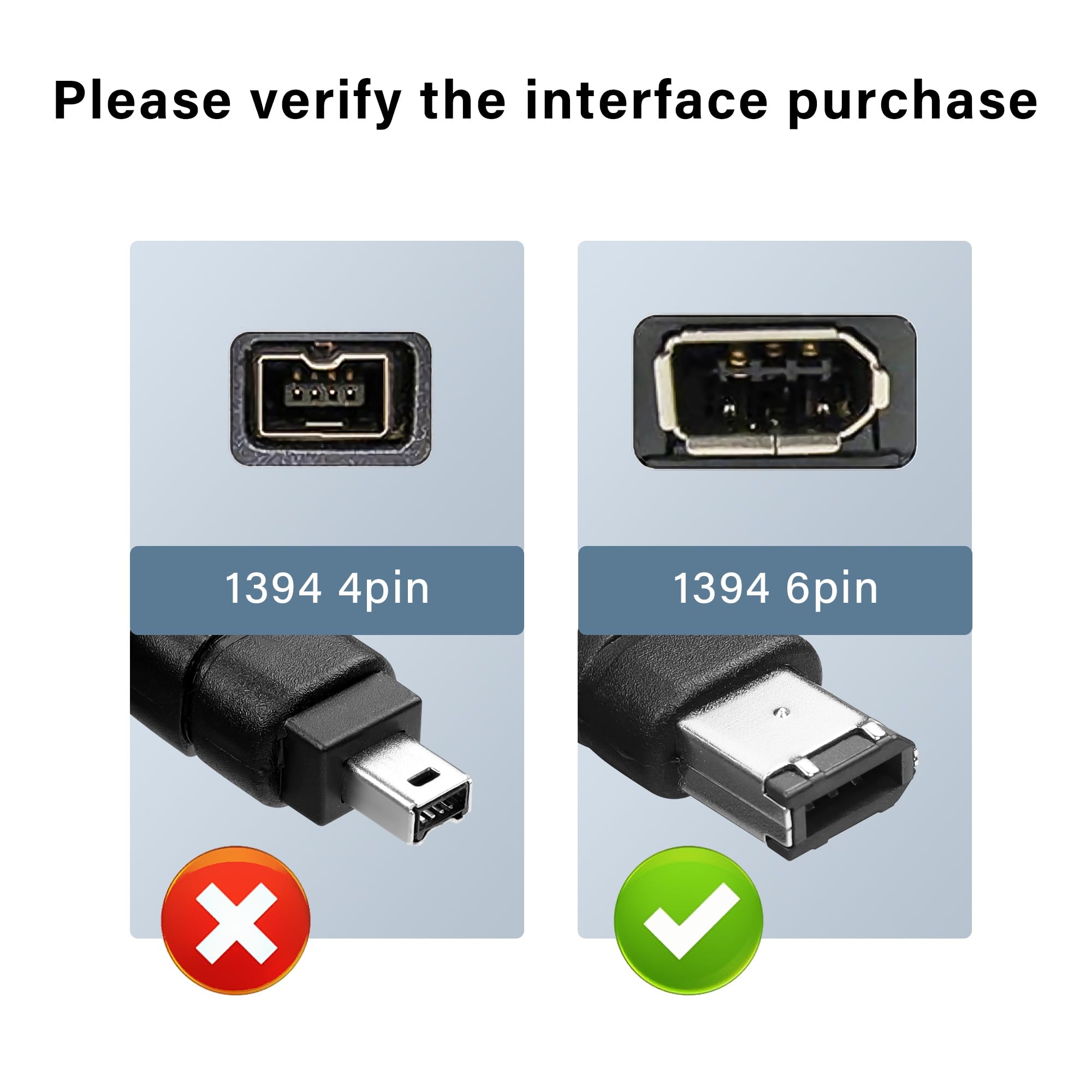 GINTOOYUN Cavo USB 2.0 a FireWire USB 2.0 maschio a Firewire IEEE 1394 6 pin cavo dati per carte di acquisizione 1394, telecamere industriali, dischi rigidi portatili, ecc. (5.9FT) (6 aghi)