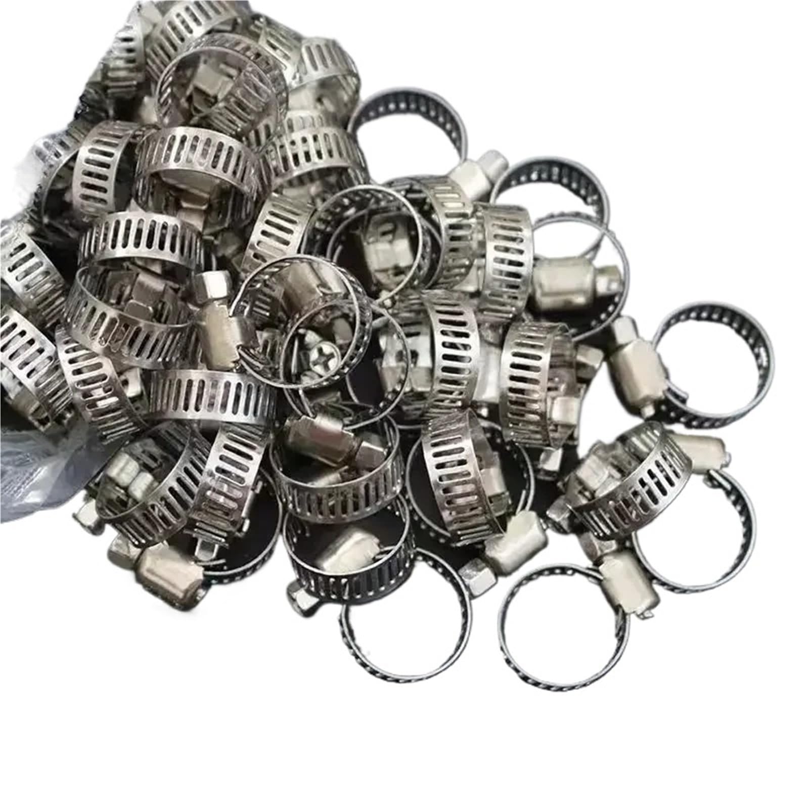 Hose Clamps Stainless Steel Hose Clamps Stainless Steel Adjustable Screw Faucet Water Pipes Fasteners Hoop Plier Tool(60PCS 19-29mm)
