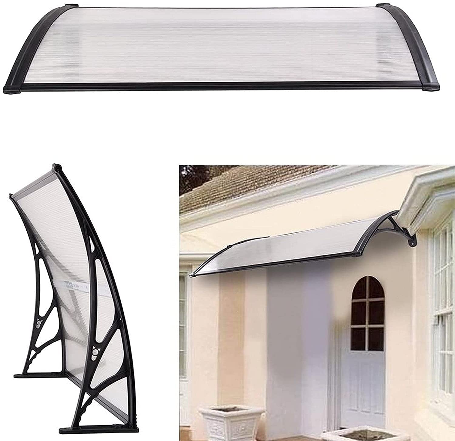 DHOUTDOORS Roofing Canopies 120x75CM Outdoors Window Door Canopy Front