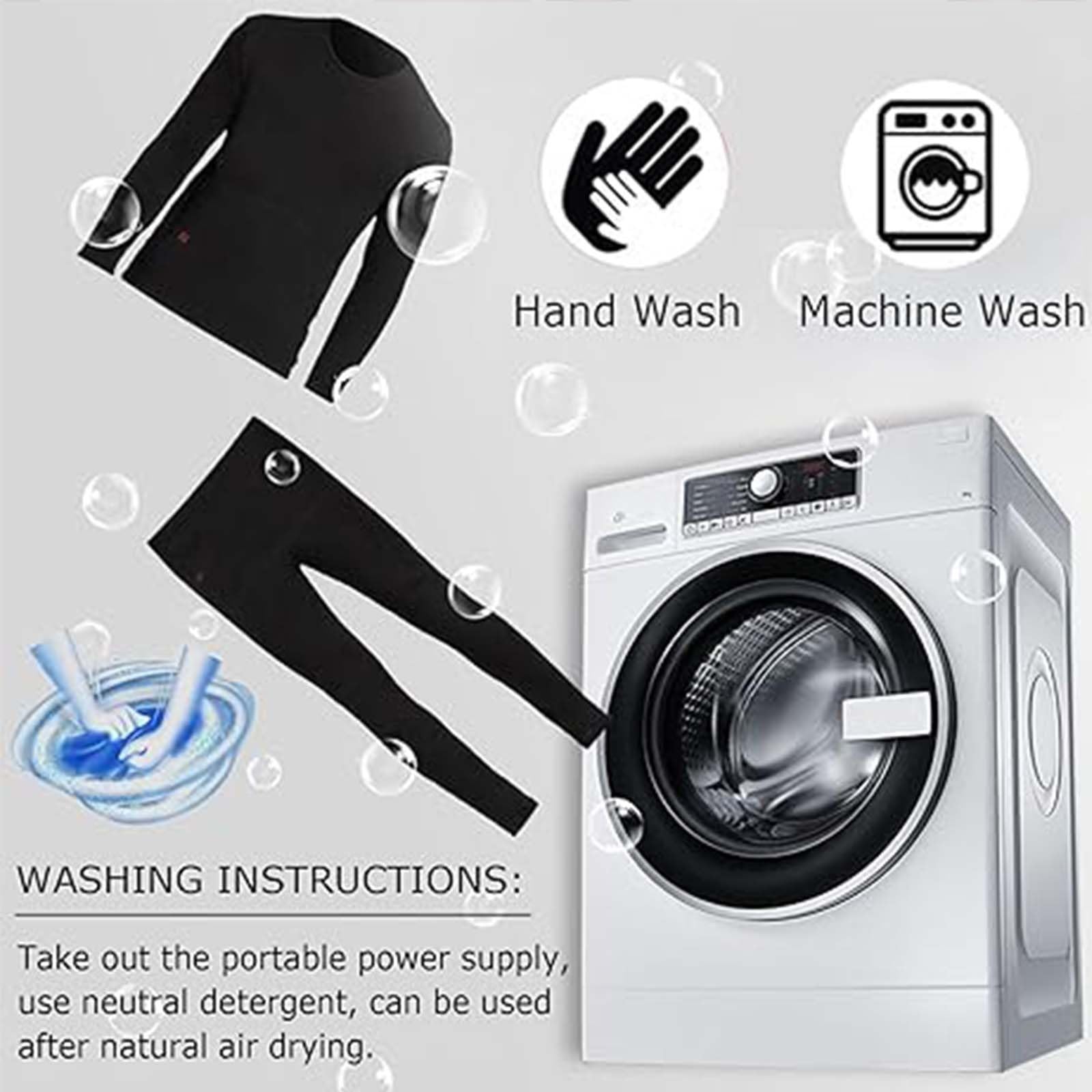 Generico Set Di Biancheria Intima Termica Riscaldante A 28 Zone Abbigliamento Riscaldato Maglia Pantaloni Riscaldati Completo Termico Invernale Per Tempo Freddo Inverno(Nero,2XL)