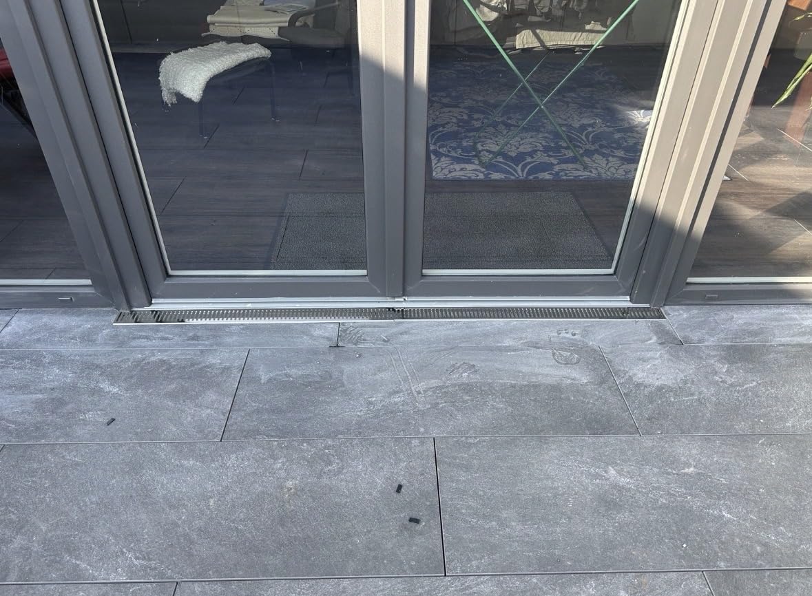 Entwässerungsrinne Terrassenrinne Rinne DRAINRINNE 1000mm aus Edelstahl u.Aluminium Regenrinne Fassadenrinne extra flach