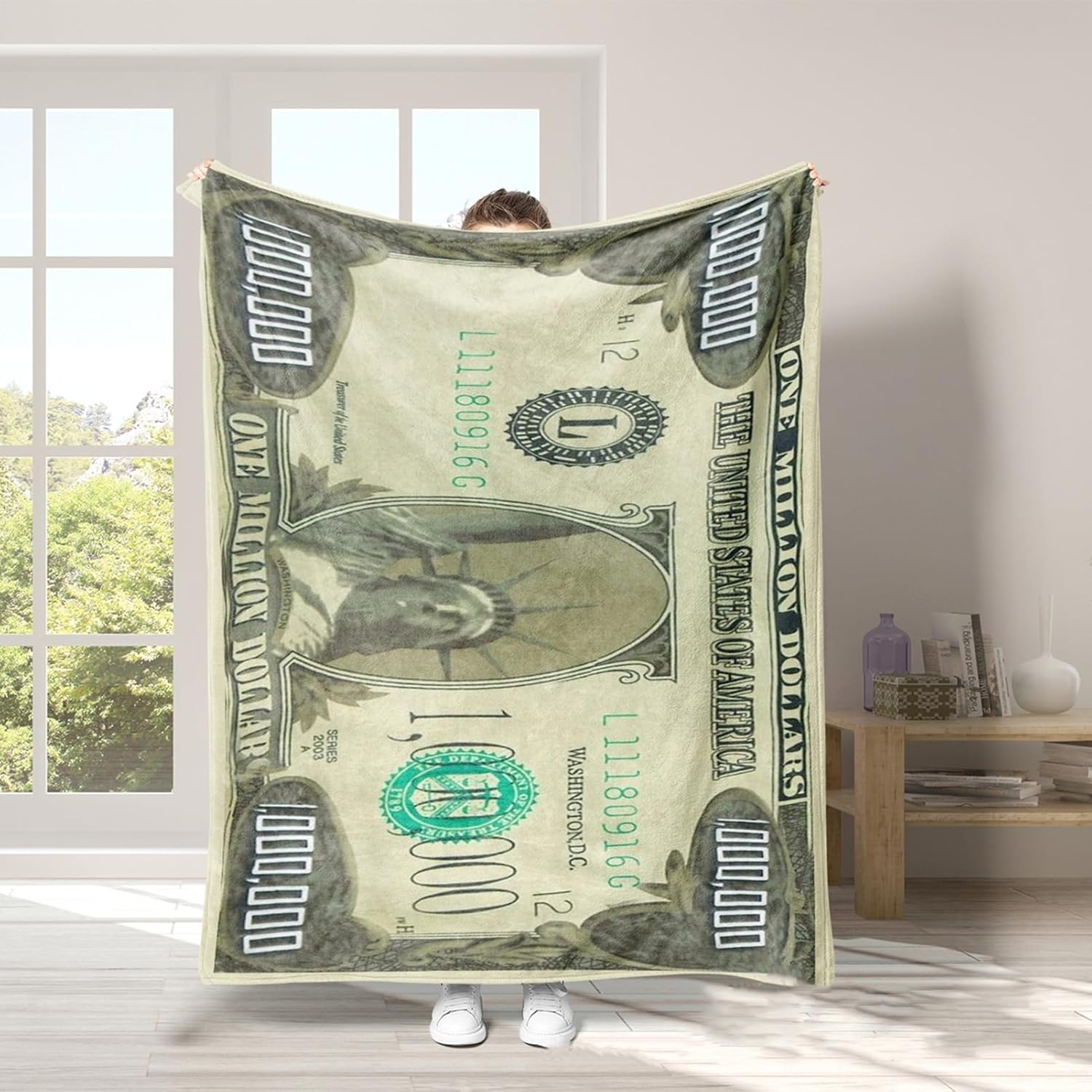 MillionDollar Throw Blanket, 71" X 35" FunnyDollar