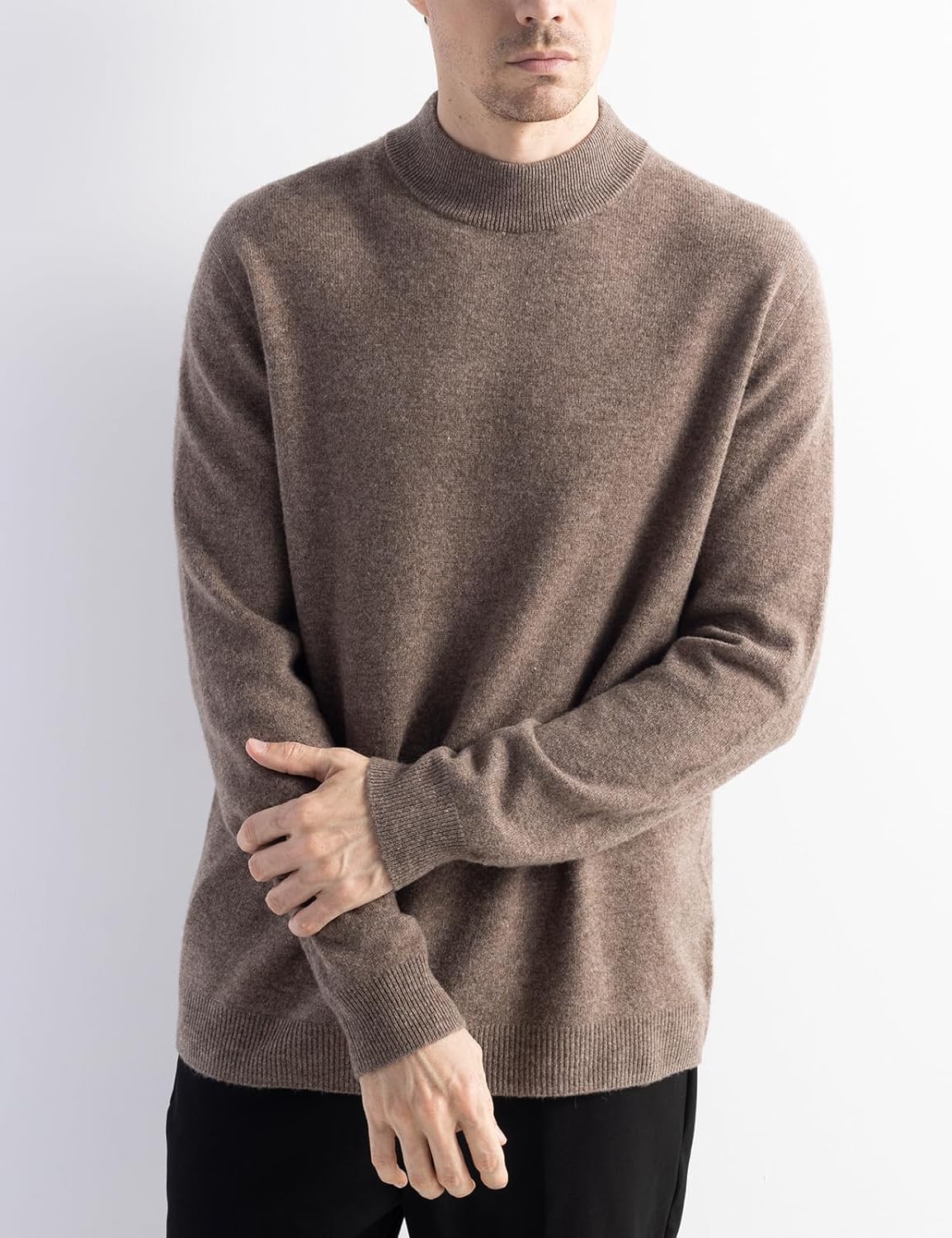 Chanyarn Men's 100% Merino Wool Sweater 2025 Fall Winter First-Line Ready to Wear Mock Neck Long Sleeve Seamless Knit Sweater