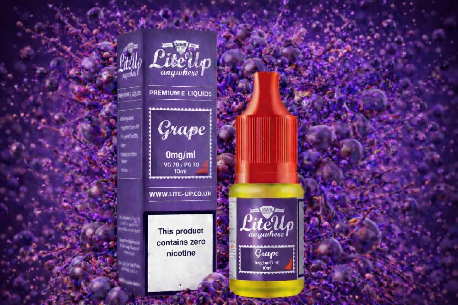 Get The Gift Grape Flavour -10ml Bottel lasting performance with up to clean,Nicotine Strength 0mg all Flavour (pack of 2) ZERO NICOTINE Compatible with vaporesso Pods