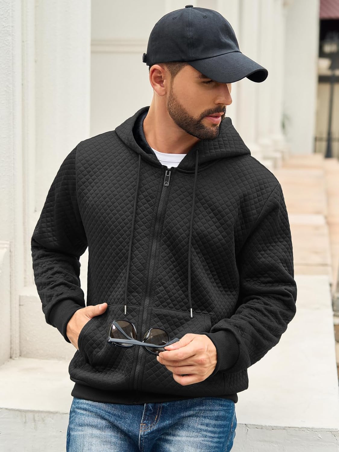 Auxo Mens Zip Up Hoodie Full-Zip Hooded Sweatshirts Heavyweight Sherpa Hoodies Fleece Jackets Winter Warm Coats - Image 6