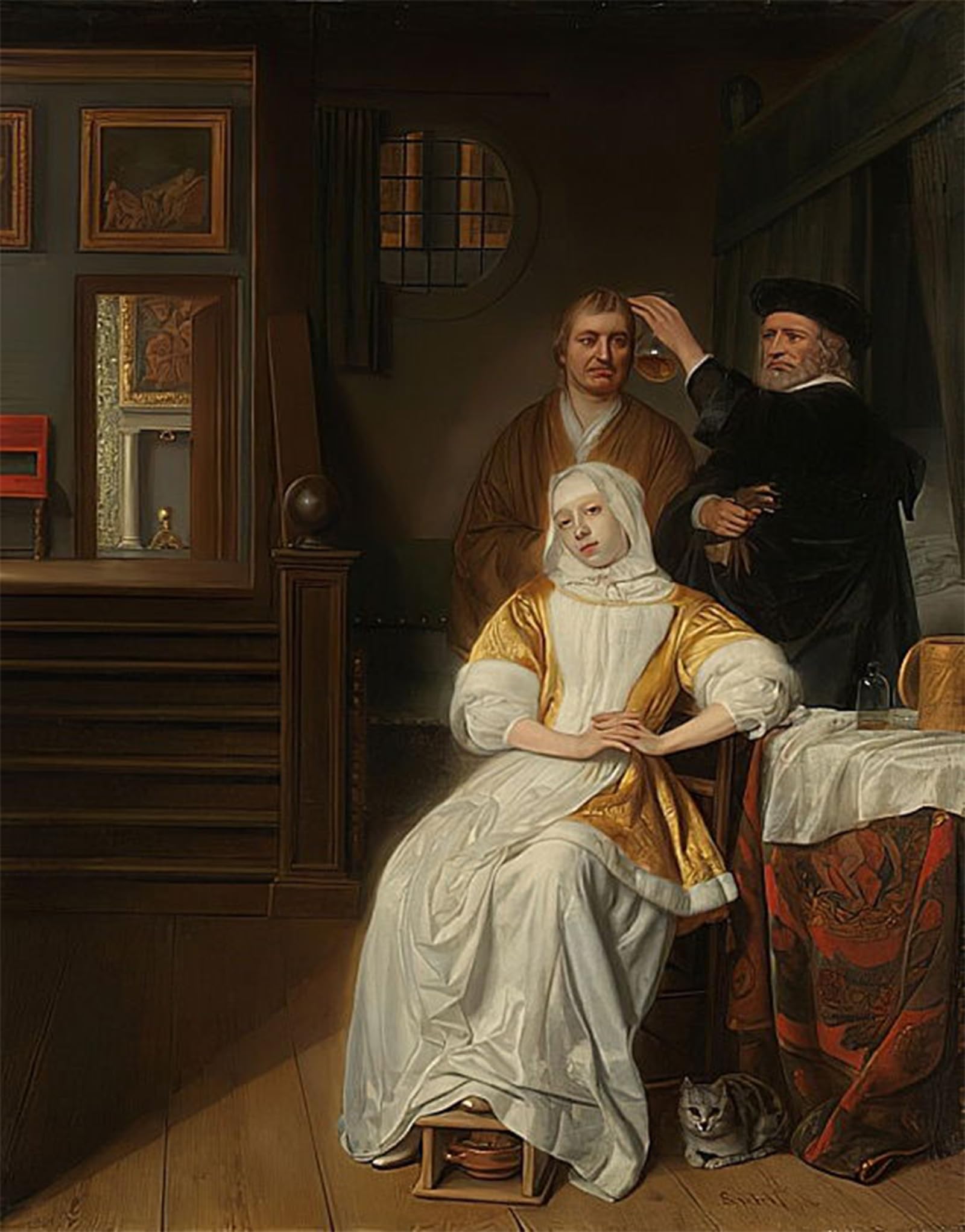 Artxlxxbn No Frame Famous Print Painting Colorful Art Print The Anemic Lady By Samuel Van Hoogstraten Canvas Art Decorations For Home Decor 60X90cm