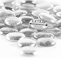 Vista 3 de CYS EXCEL Rellenos de jarrón de gemas de vidrio transparente plano X-Large de 1.1"-1.35" (3 LBS) Múltiples opciones de color Cuentas de mármol