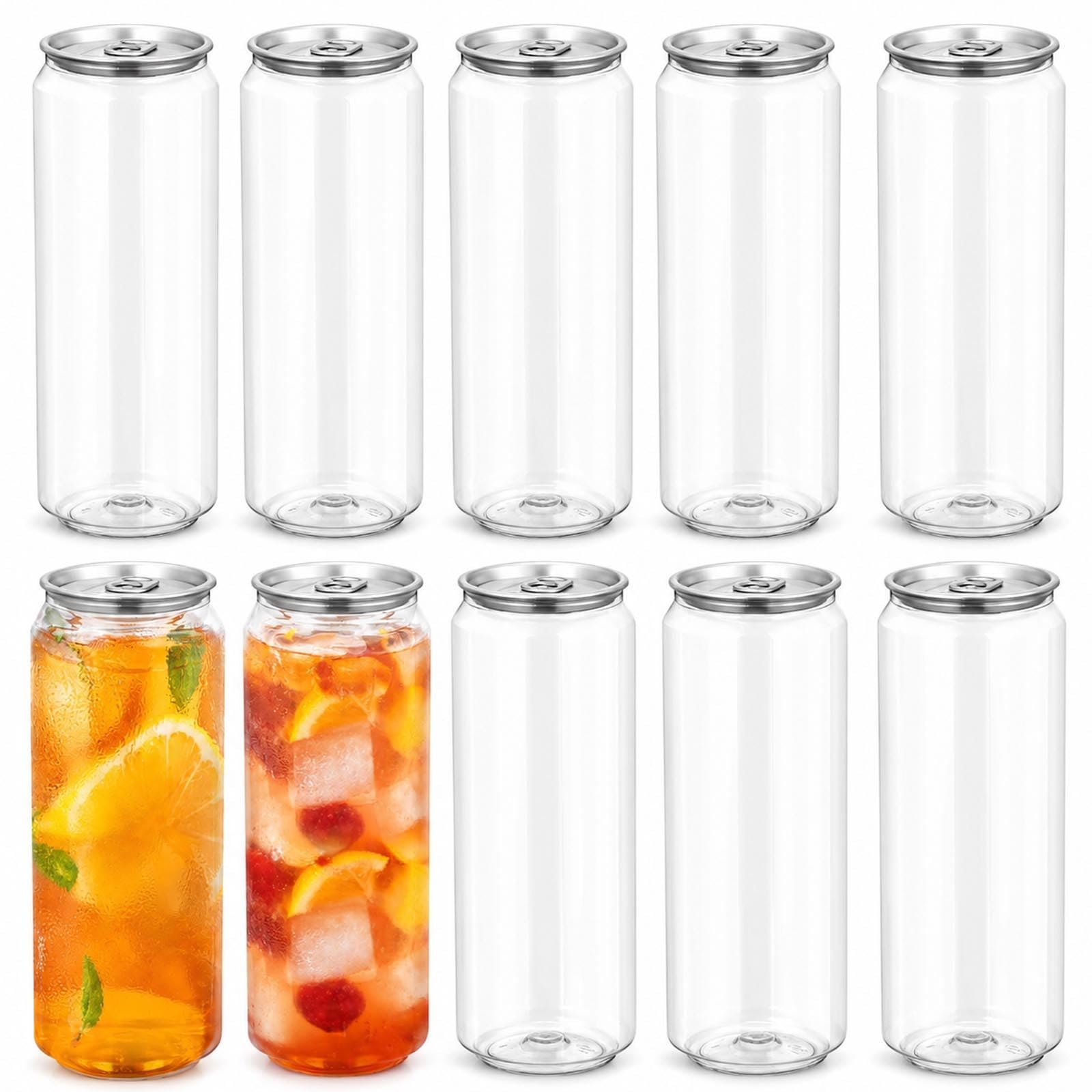 menglanchang 200 Gobelets Pet Alimentaire RéUtilisables Avec Couvercles – Smoothies, ThéS & Boissons Froides EasyPullLid-700ml