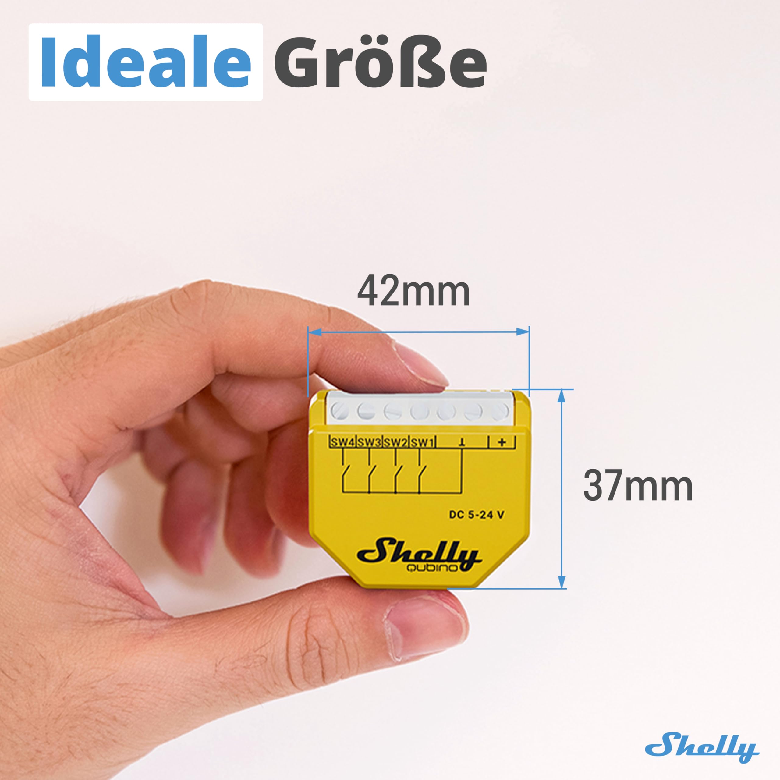 Shelly Wave i4 DC | Z-Wave Smart Controller | 4 Digitalen Eingängen 5-24 V DC | Hausautomation | Fortgeschrittene Steuerung | Z-Wave-Gateway Erforderlich | Erweiterte Funkreichweite