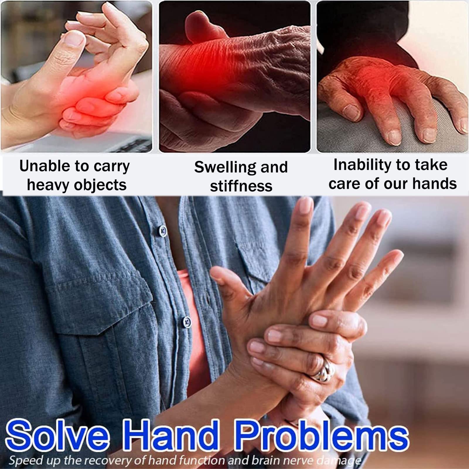 Guantes De Robot De Rehabilitación, Entrenamiento de Dedos Férula de Mano, Ortesis de Dedo para Funcional Disfunción de Mano de Pacientes con Hemiplejia por Ictus(Size:Derecha-L)