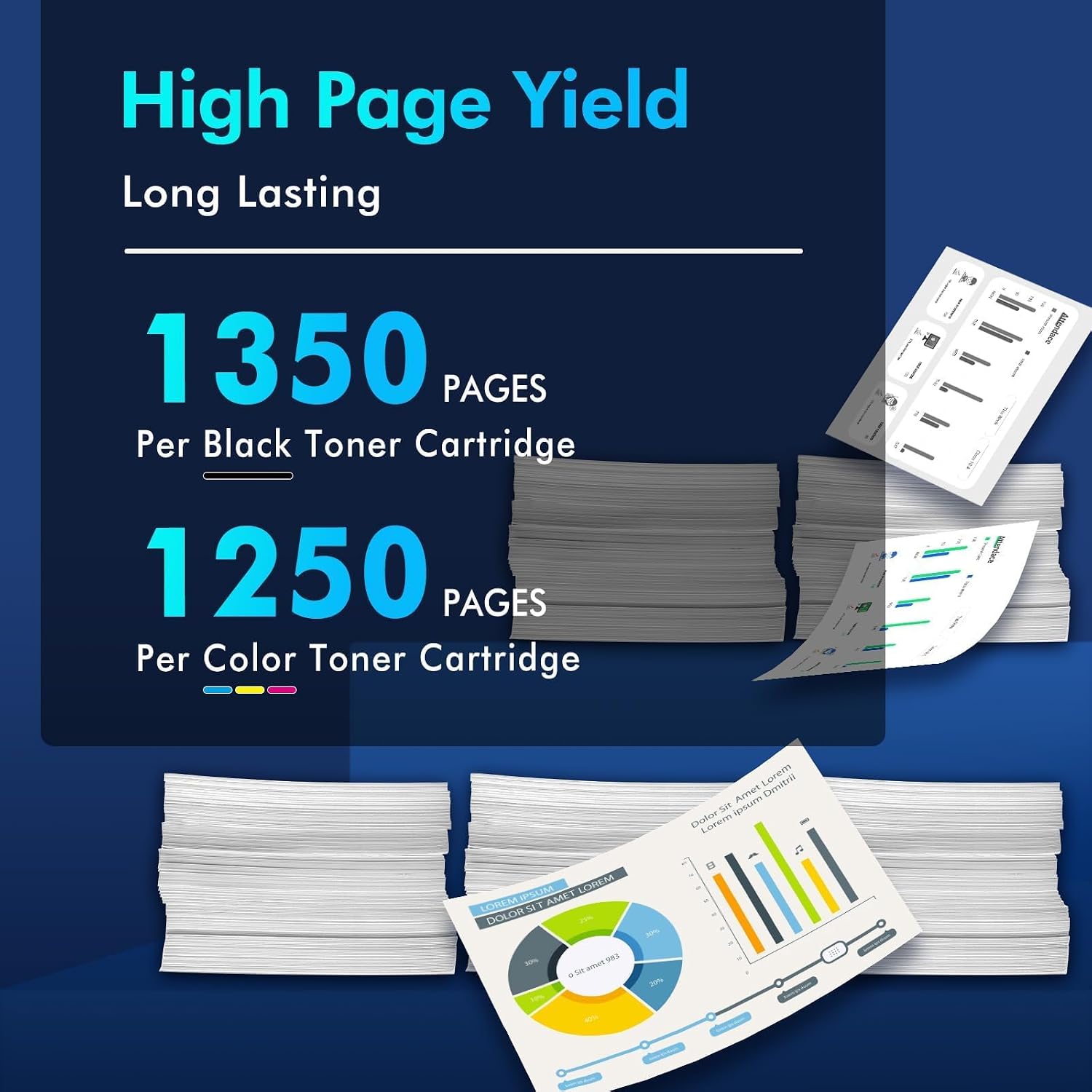 aceink 206A Toner Cartridges Color Laser Jet Pro MFP M283fdw Compatible with W2110A 206A 206X Toner Cartridges Set (with Chip) for Color Pro MFP M283cdw M283fdw M283fdn M255dw M255nw Printer Ink