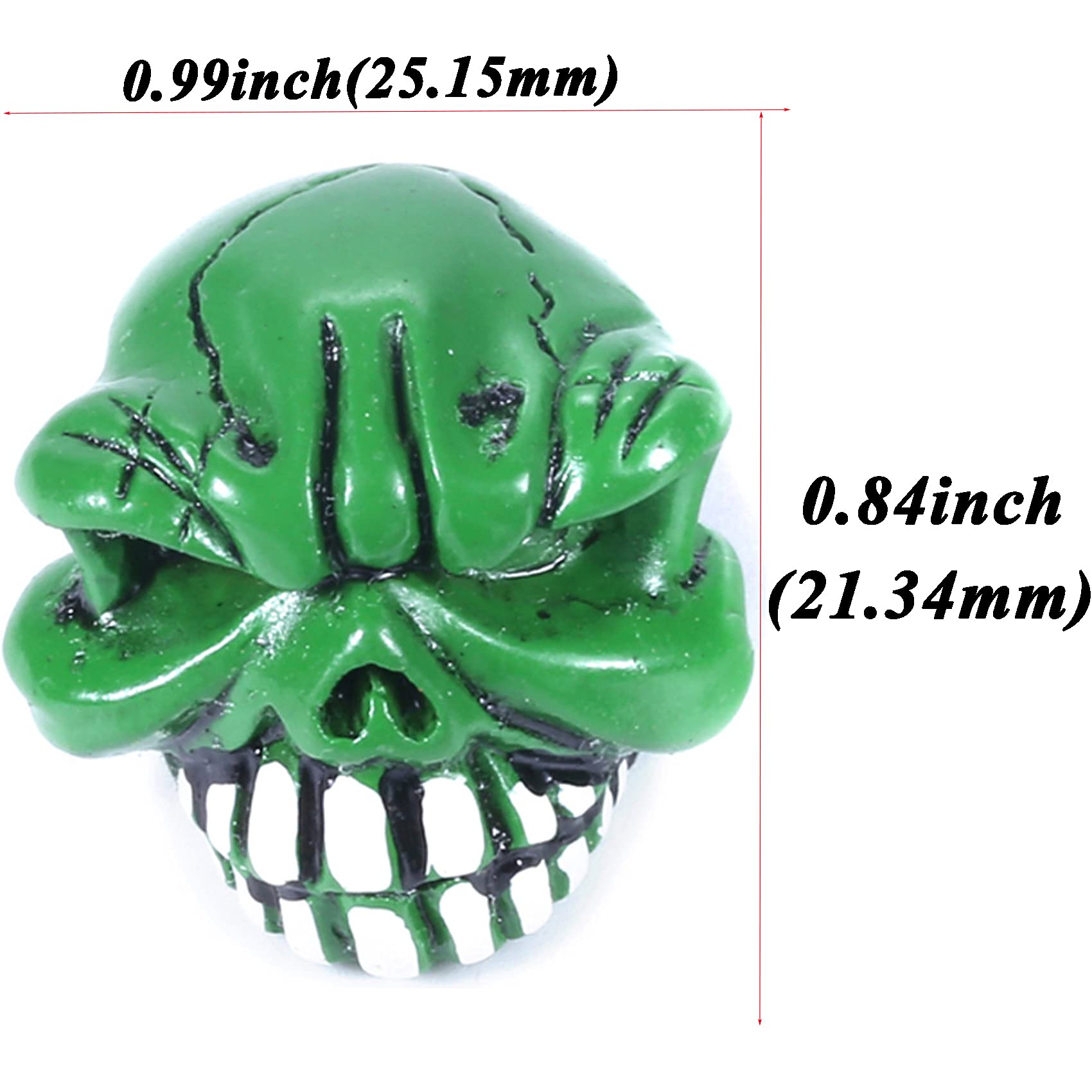 Abfer Skull Tire Valve Stem Caps - 4 Pack Decorative Air Caps For Cars, Trucks, Bikes - View #2