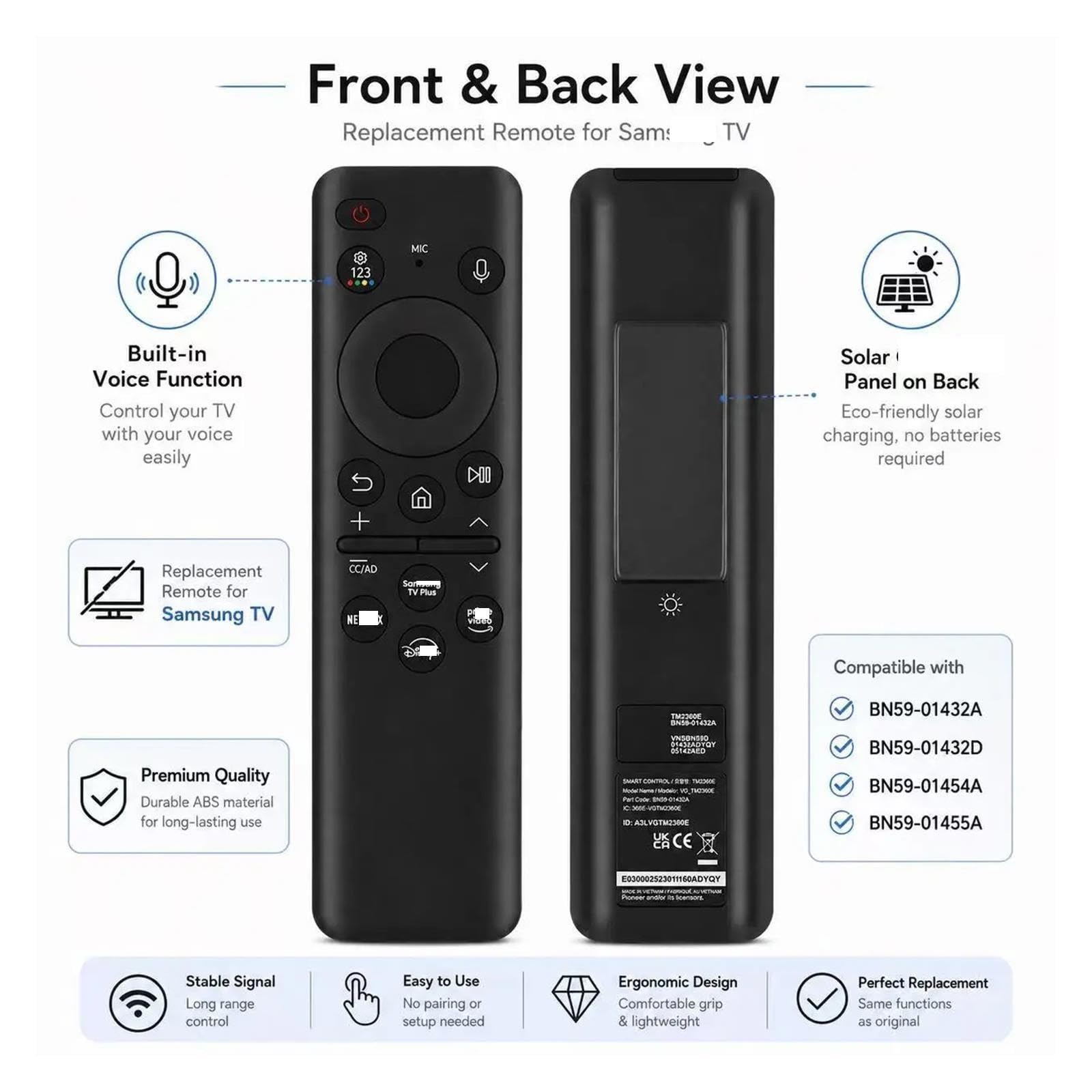 1 Mando a Distancia por Voz BN59-01432A for TV Modelo Solar