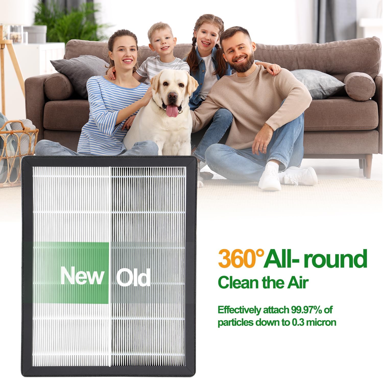 2 Pack HAP602 Replacement Filter Compatible with ECOSELF HAP602 / HAP602WF Air Purifier, 3 IN 1, H13 True with High-Efficiency Activated Carbon and Pre-Filter - Image 4