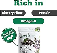 Vista 5 de Semillas de Chía Orgánicas Certificadas de Food To Live (Crudas, Negras, No Genéticamente Modificadas, Gruesas)