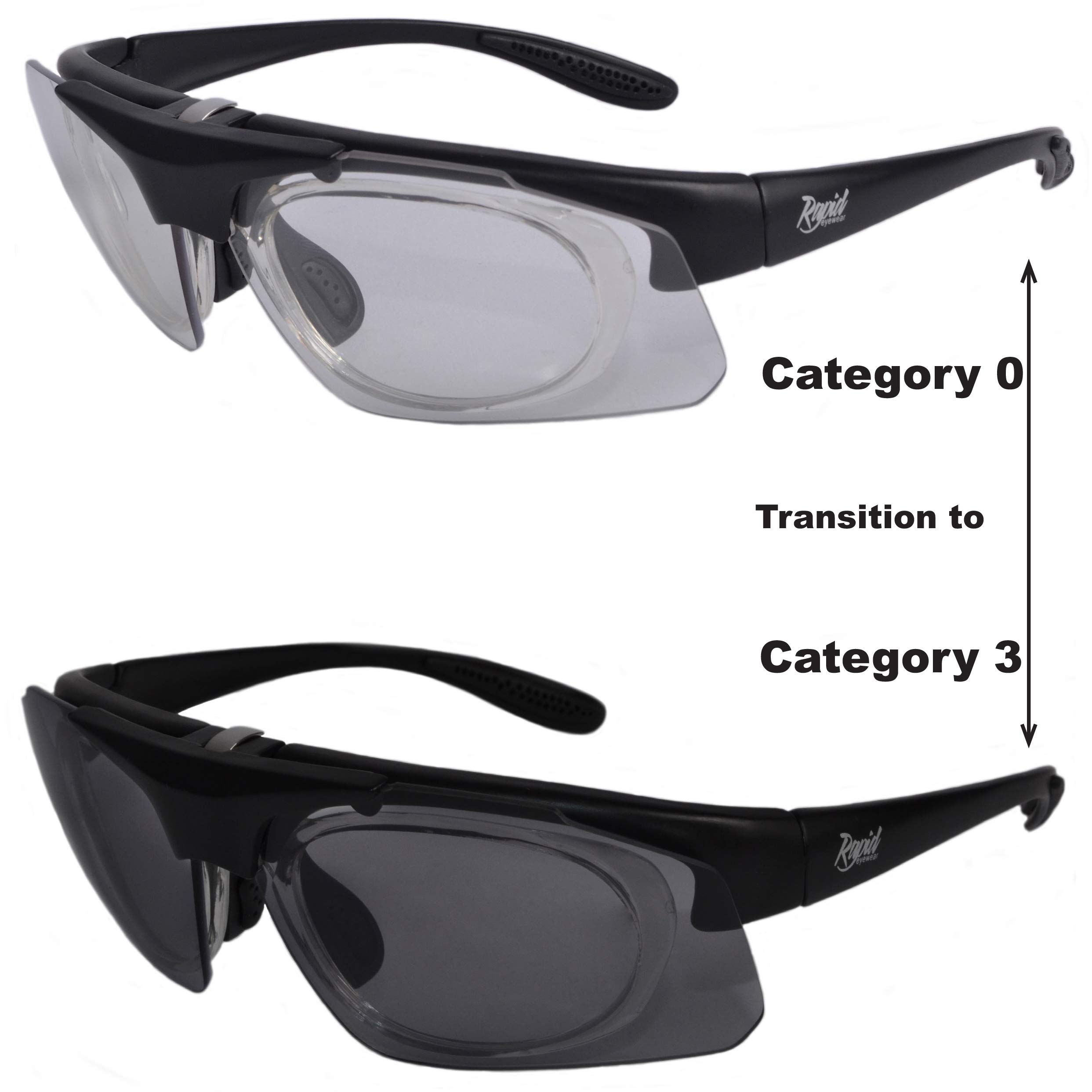 SELBSTTÖNENDE BRILLENGLÄSER Rahmen für Damen und Herren mit Rx Optik Clip. Ideale Fahrradbrille, Laufbrille, Golfbrille, Skibrille etc.