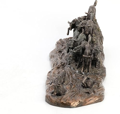 Miniatura 9 de Veronese Design Estatua de resina de gran migración de 17 pulgadas con acabado de bronce