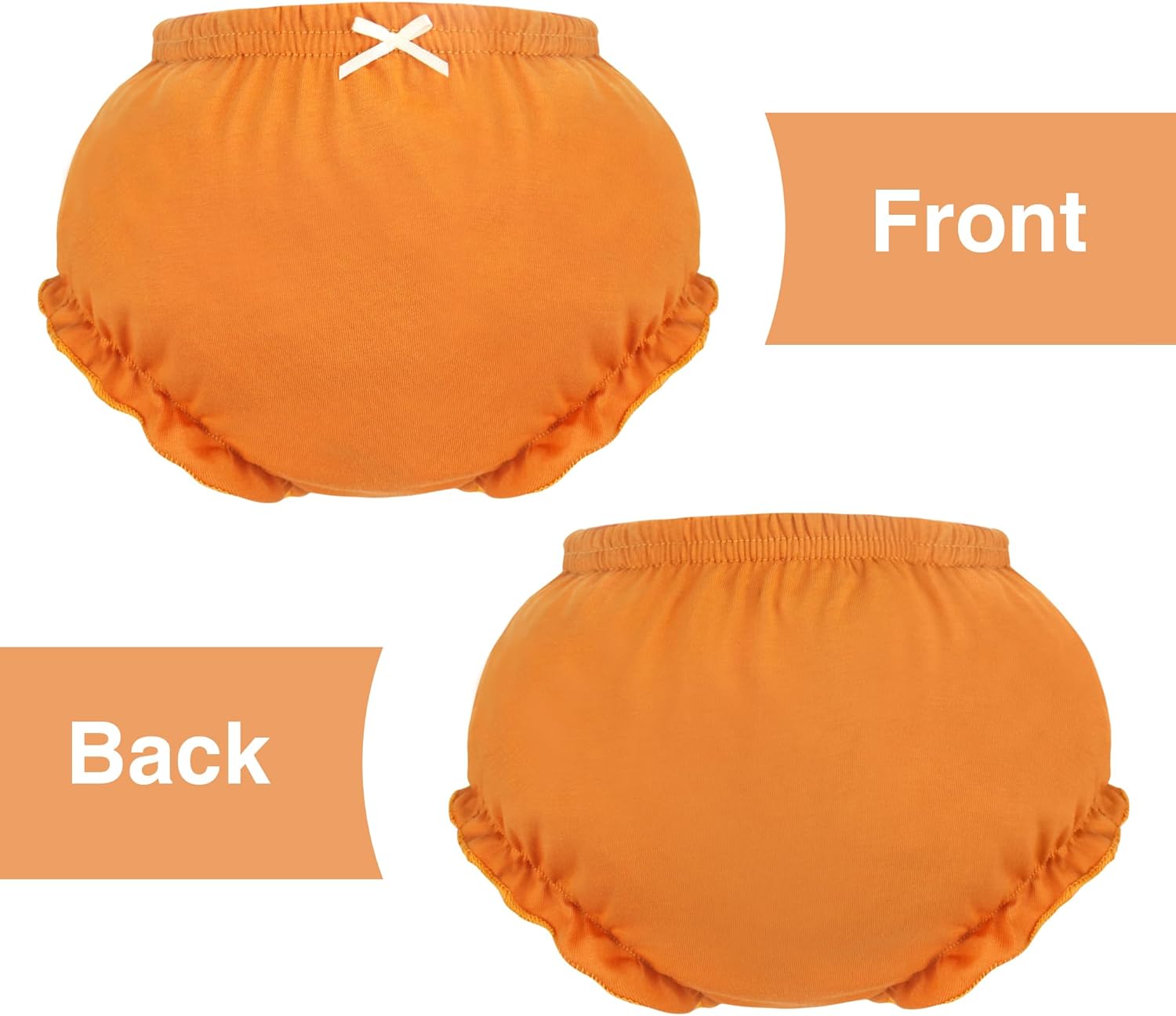 5 Pack Ruffle Diaper Cover - Baby Bloomers, Cute Cotton Baby Girl Shorts,Briefs- Panties for Toddler Girls - Image 5