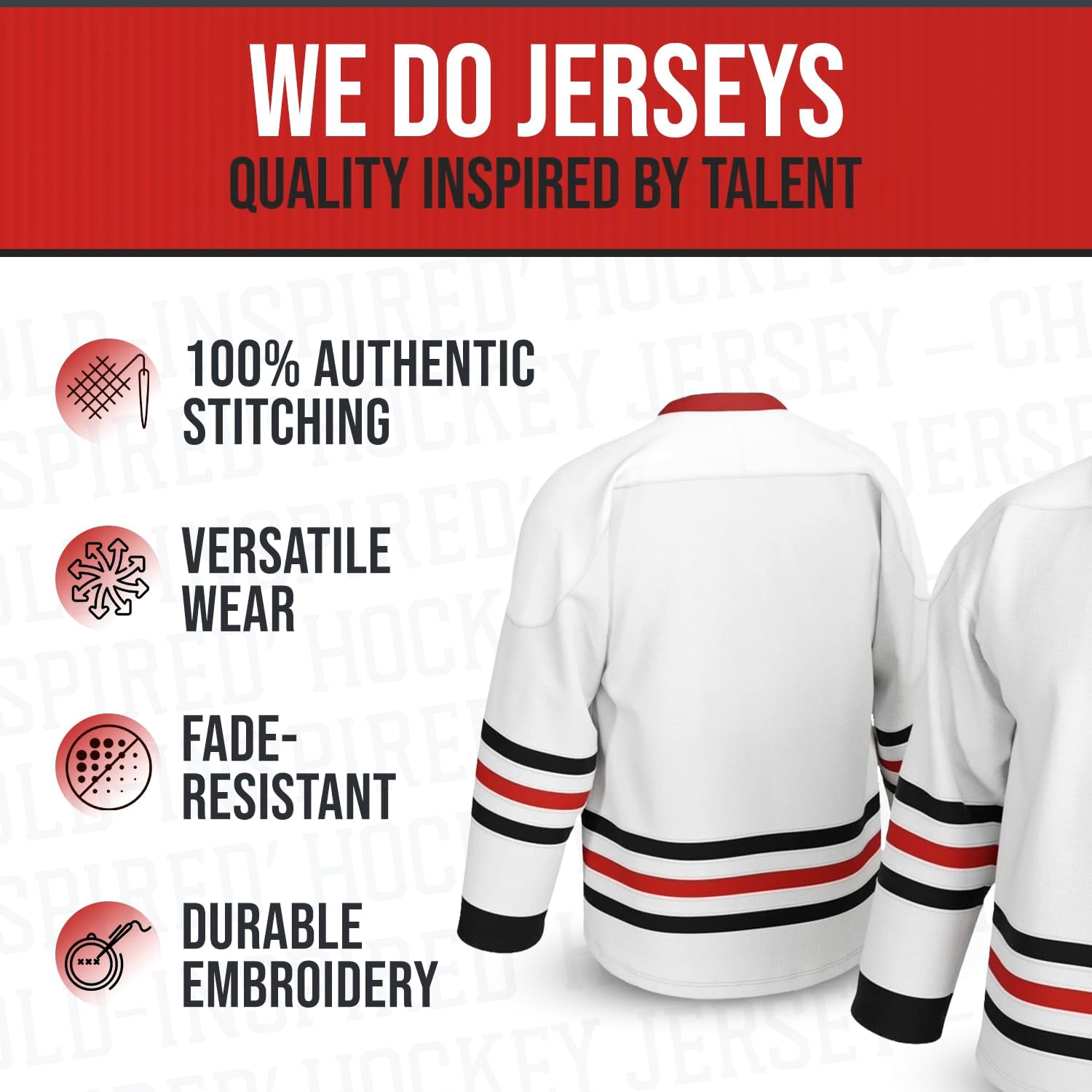 Blank Griswold-Inspired Hockey Jersey – No Name or Graphics, 90s Holiday Style Throwback, Adult Sizes S–5XL - Image 3