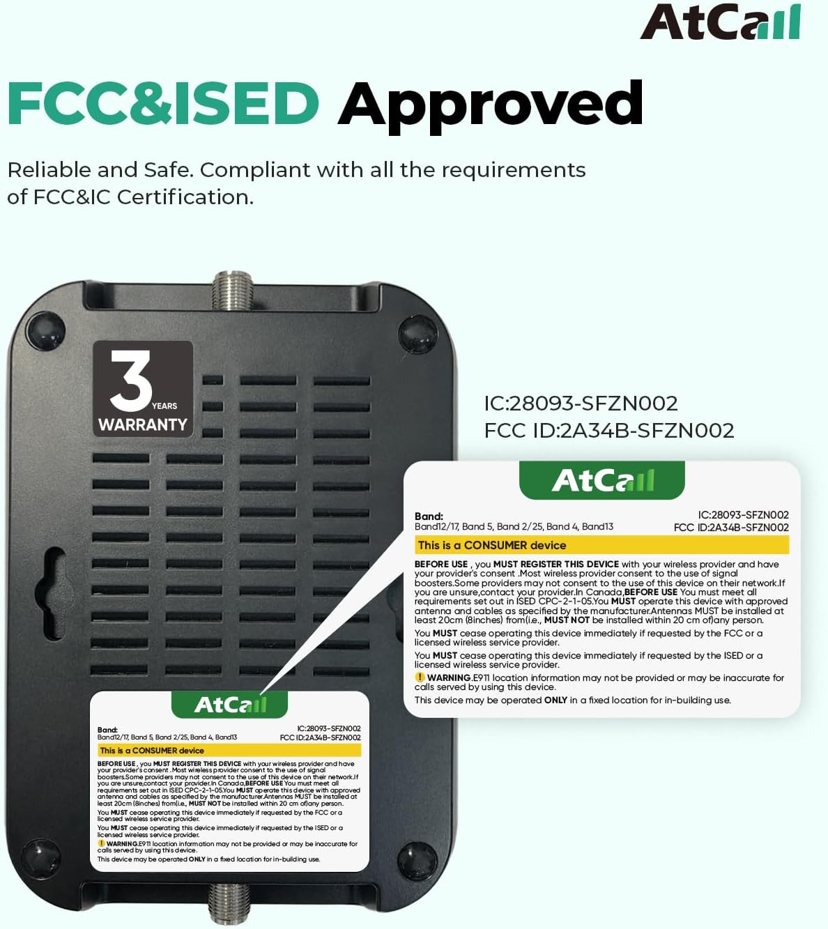 Cell Phone Booster for RV Truck, Support All U.S. Carriers Verizon AT&T T-Mobile 5G 4G LTE, Omni-Directional RV Cell Phone Booster FCC Approved