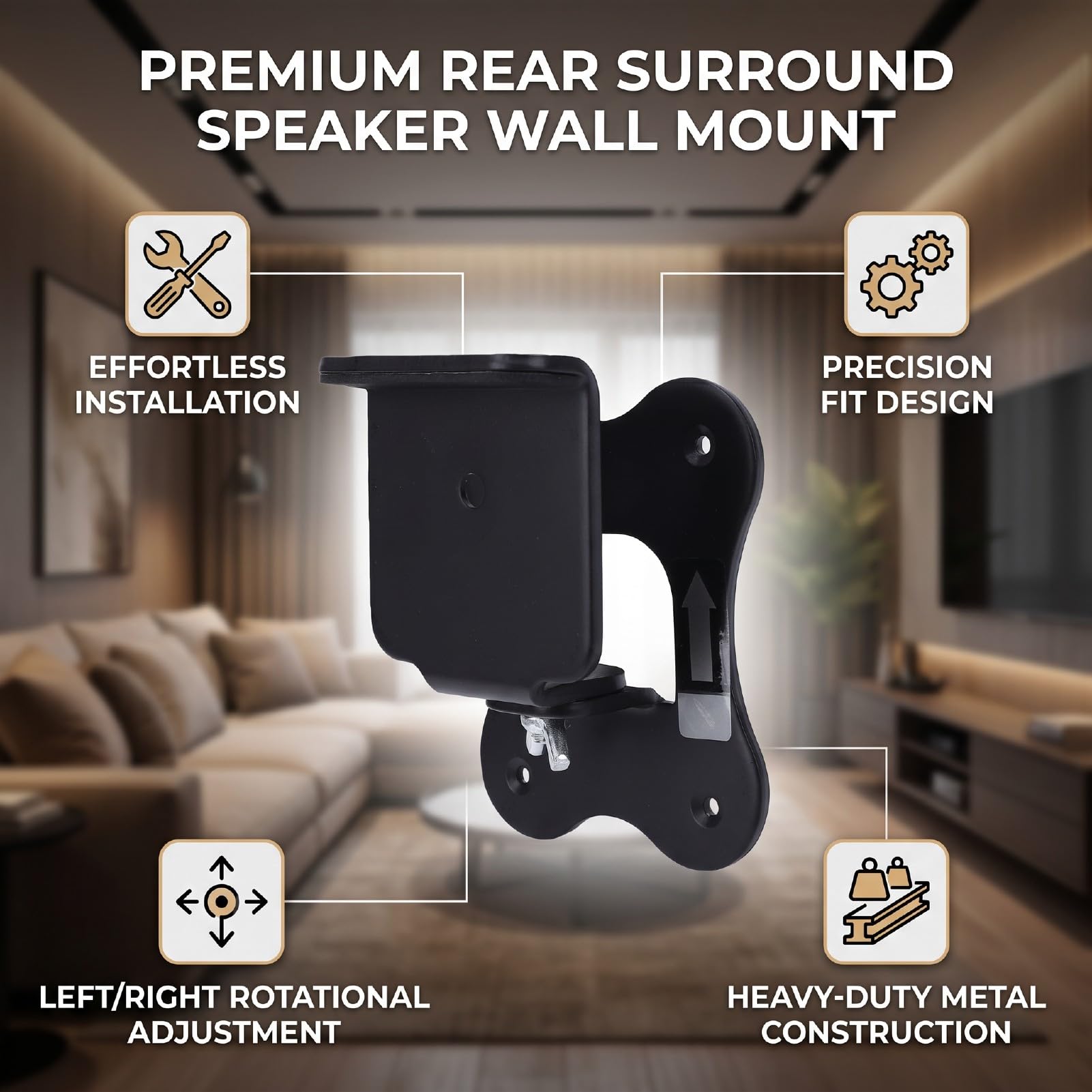 Elprico Soporte de Pared para Altavoz Giratorio para Altavoz Trasero