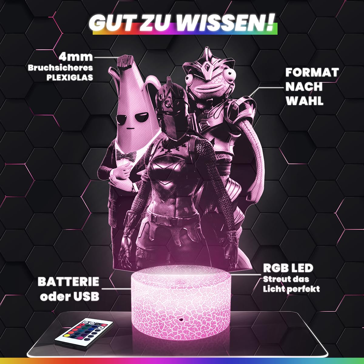 Lampephoto.fr - Border 3D Lampe, Touch Nachtlicht, Geek Geschenk, Gamer, Videospiele, 3D Led Illusion Geschenkidee zu Weihnachten und zum Geburtstag für Jungen, Dekoration Erwachsenenzimmer