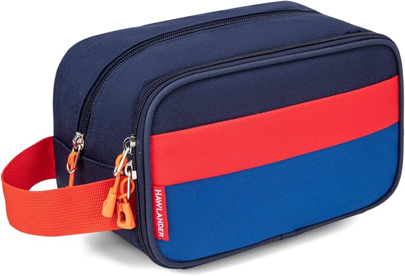 Necessaire infantil HawLander para viagem com alça, azul-escuro