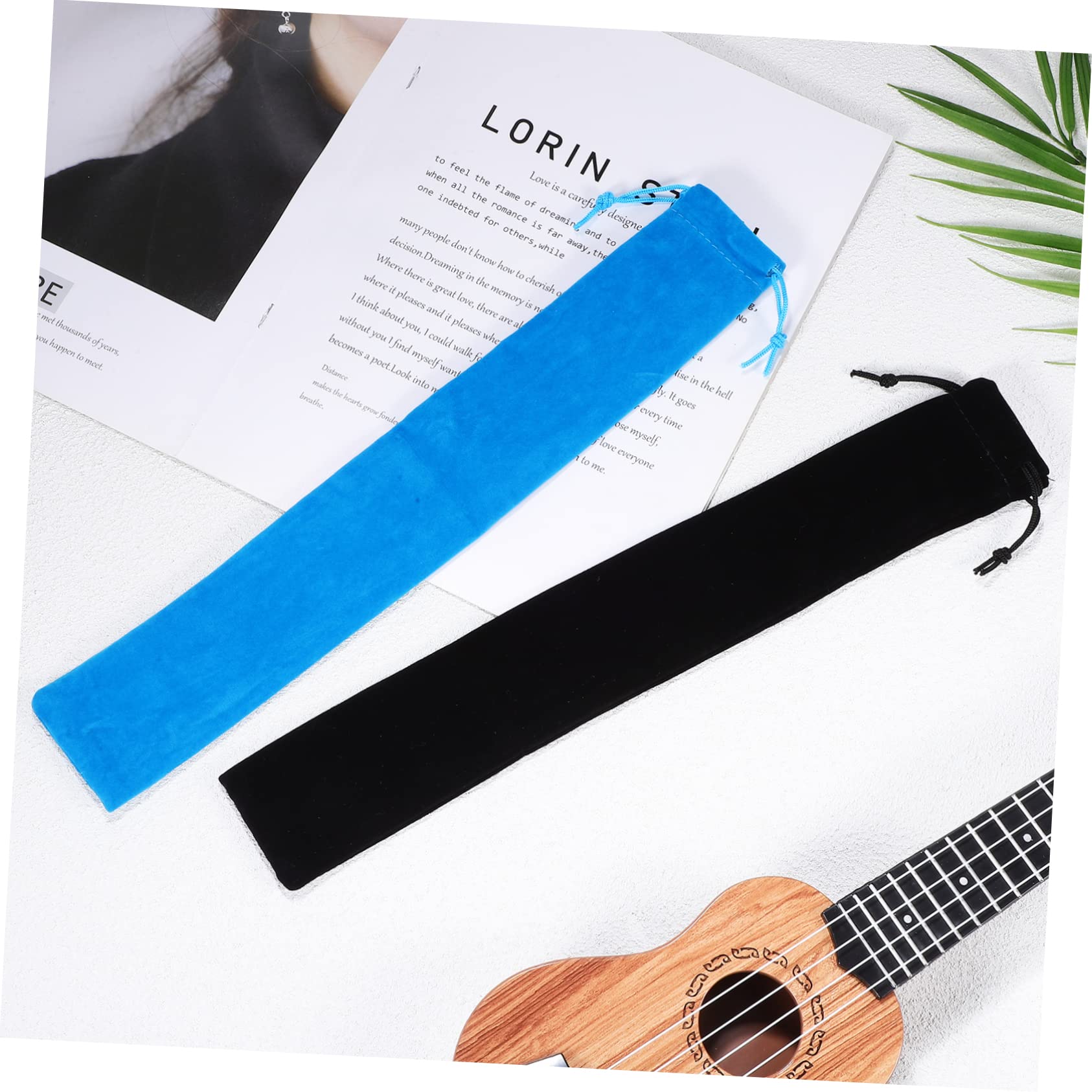 JOINPAYA 10 Pack Blue Recorder Storage Bag Suede Lining Flute Case Soft Carrying Pouch for Boys and Girls