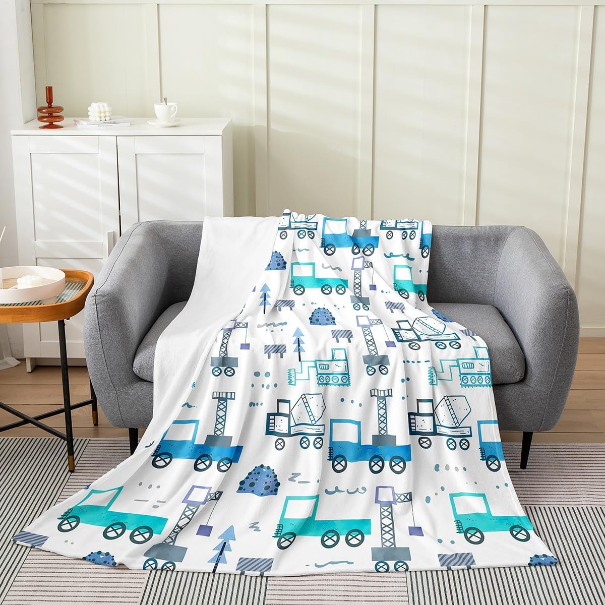 Motorcycle Flannel Fleece Blankets Throw Size,Super Soft Cozy Dirt Bike Plush Blankets,Lightweight Microfiber Blue Graffiti Throw Blanket for Couch Sofa Bed,50x60 Inches