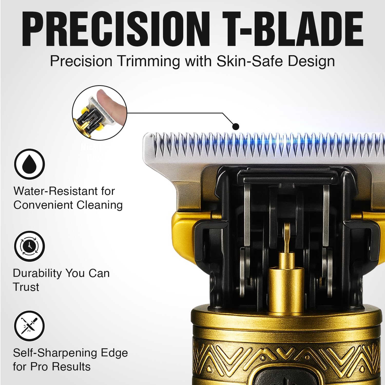 VGR V-096 Trimmer precision T-blade being cleaned