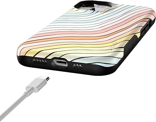 Vista 579 de Casely Funda para iPhone 13 Compatible con MagSafe Color Splash de medianoche Funda retro abstracta Color de medianoche Splash Abstracto