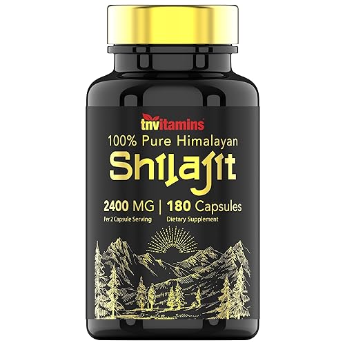 Cápsulas de Shilajit 2400 MG - 180 Cápsulas | Cápsulas de Shilajit 100% Puro del Himalaya para Hombres y Mujeres | Suplemento de Resina de Shilajit | ¡Suministro de Tres Meses! | No OGM, Libre de Gluten