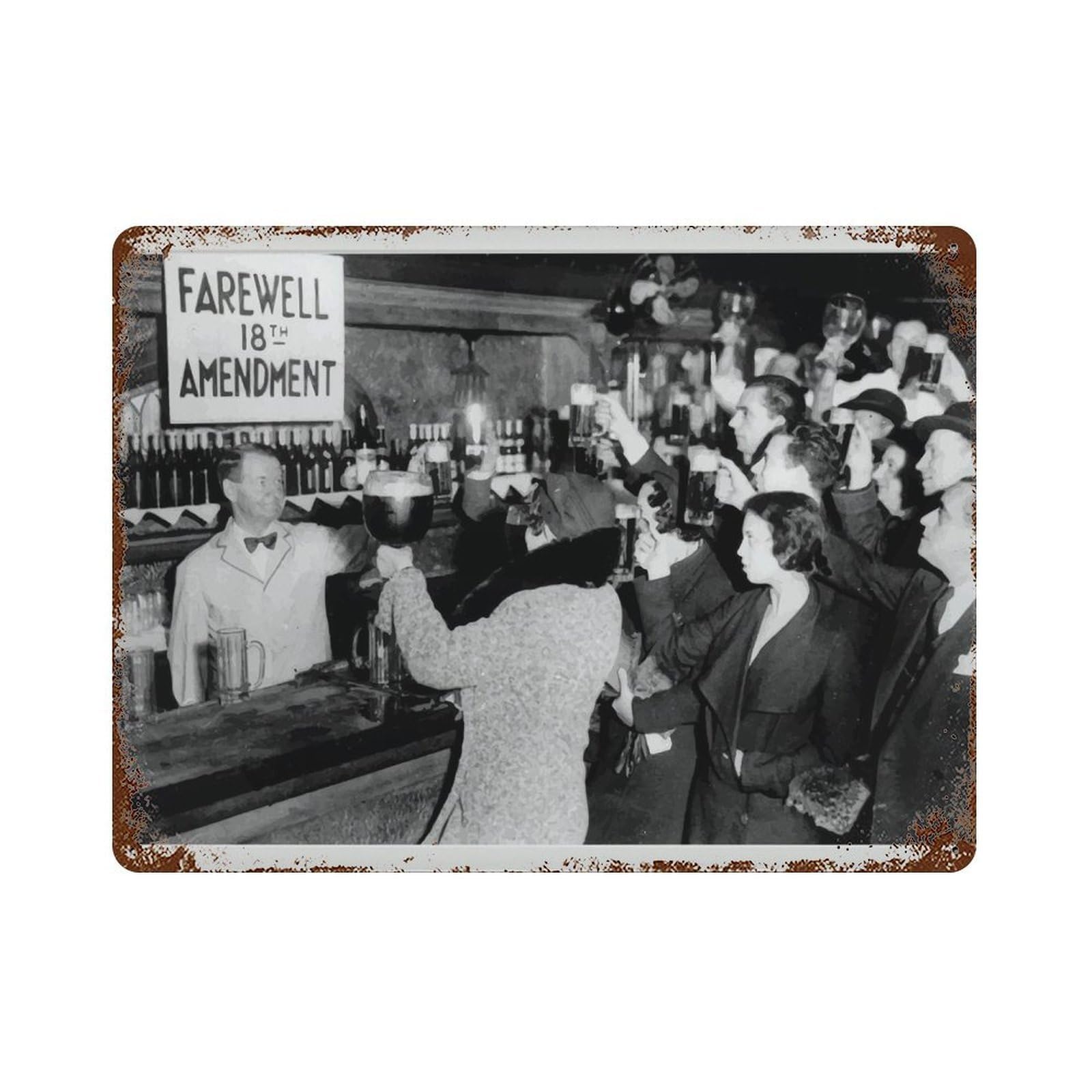 xiaoxiaoshen Prohibition Ends ， Vintage Bar Wall Decor Art Metal Tin Poster Modern Home Decor Art Home Bar Shop Decorations Vintage Sign 30x40cm