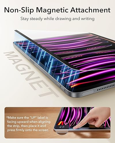 Vista 38 de ESR Paper-Feel - Protector de pantalla magnético para iPad A16 de 11ª/10ª generación (11 pulgadas/10.9, 2025/2022), escribe y dibuja como en papel