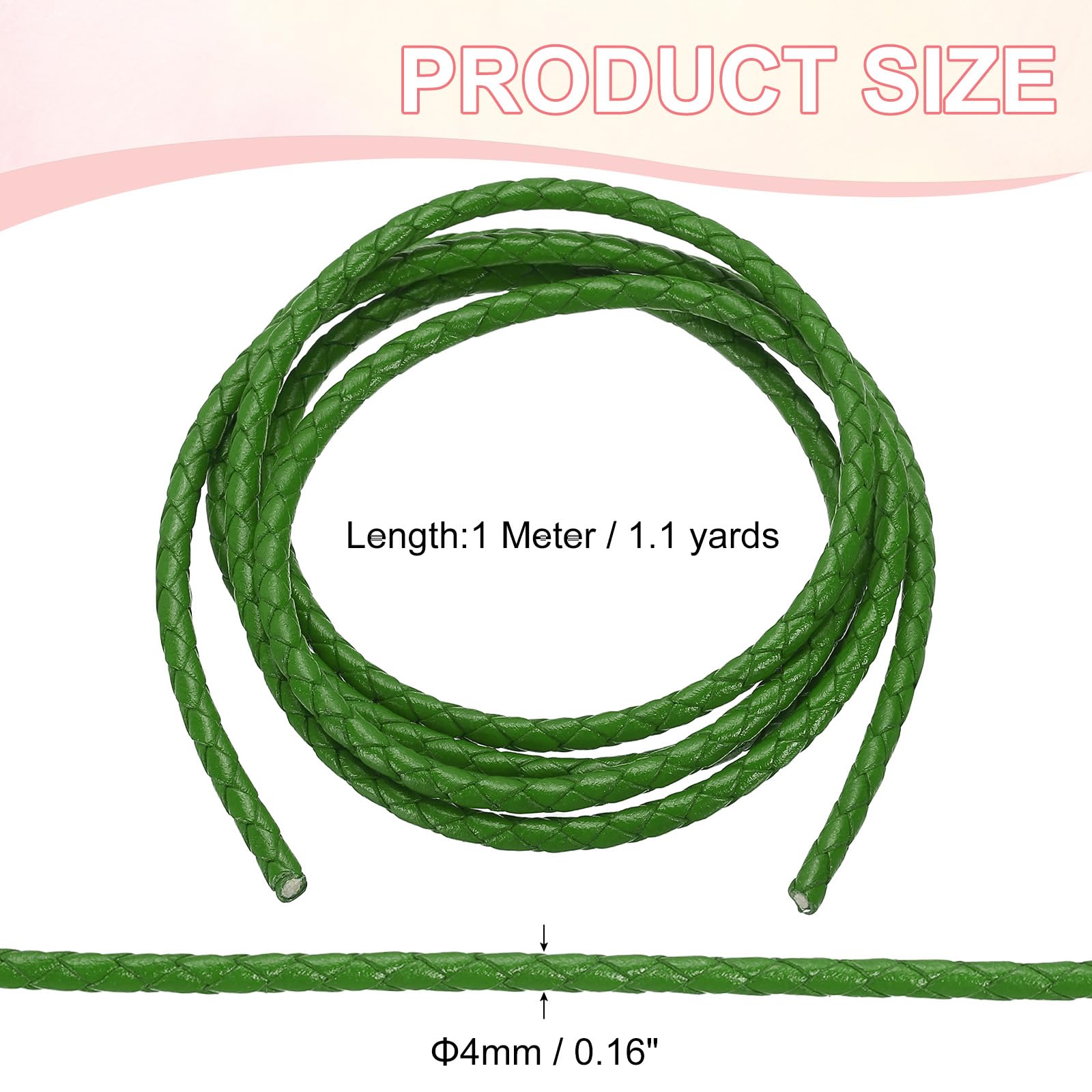 PATIKIL Round Braided Leather Cord - Image 2