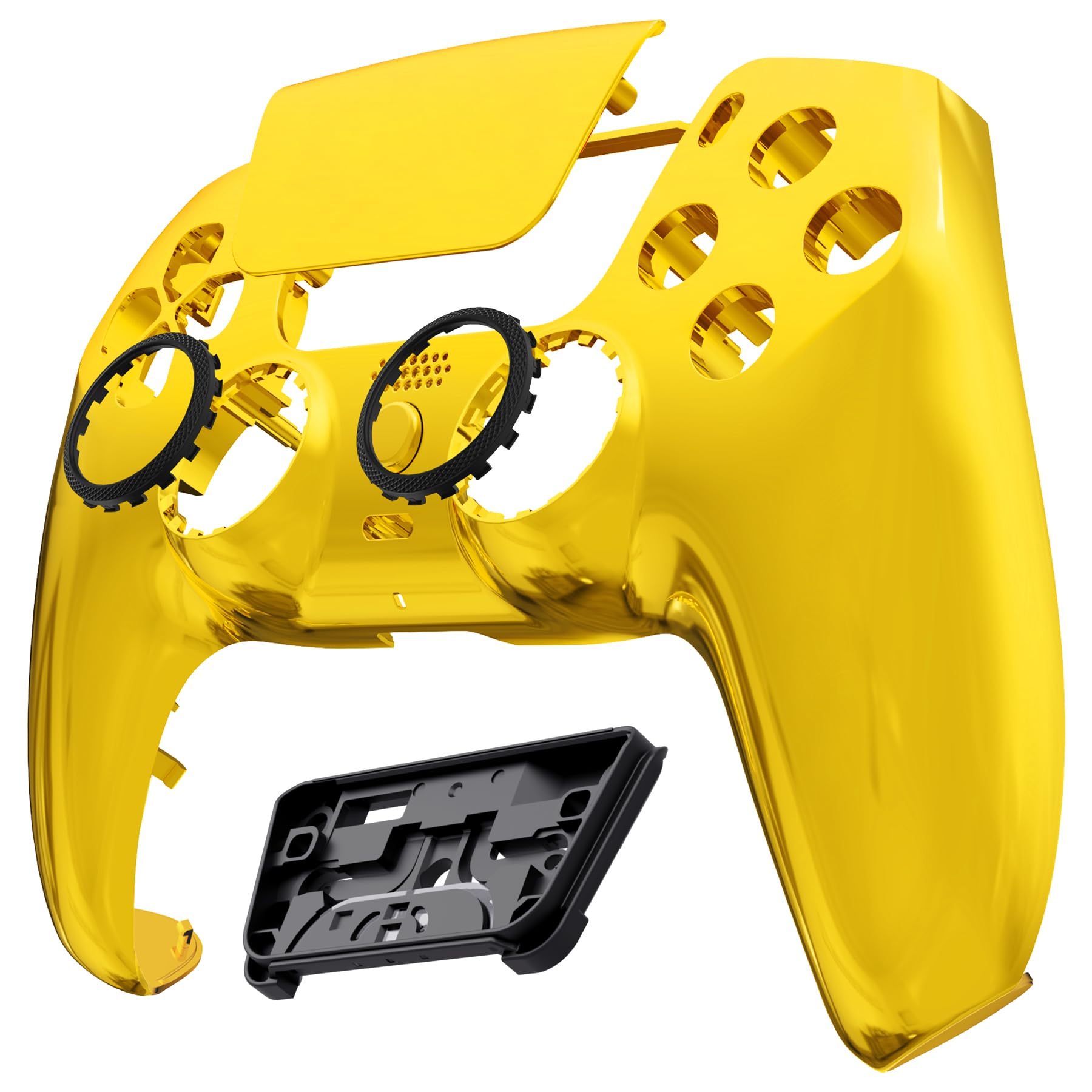 eXtremeRate Luna Rediseñado Carcasa Frontal con Panel Táctil Compatible con ps5 BDM-010 BDM-020 BDM-030 BDM-040 Control Placa Frontal Funda Portectora Compatible con ps5 Mando(Dorado Cromo) - 5