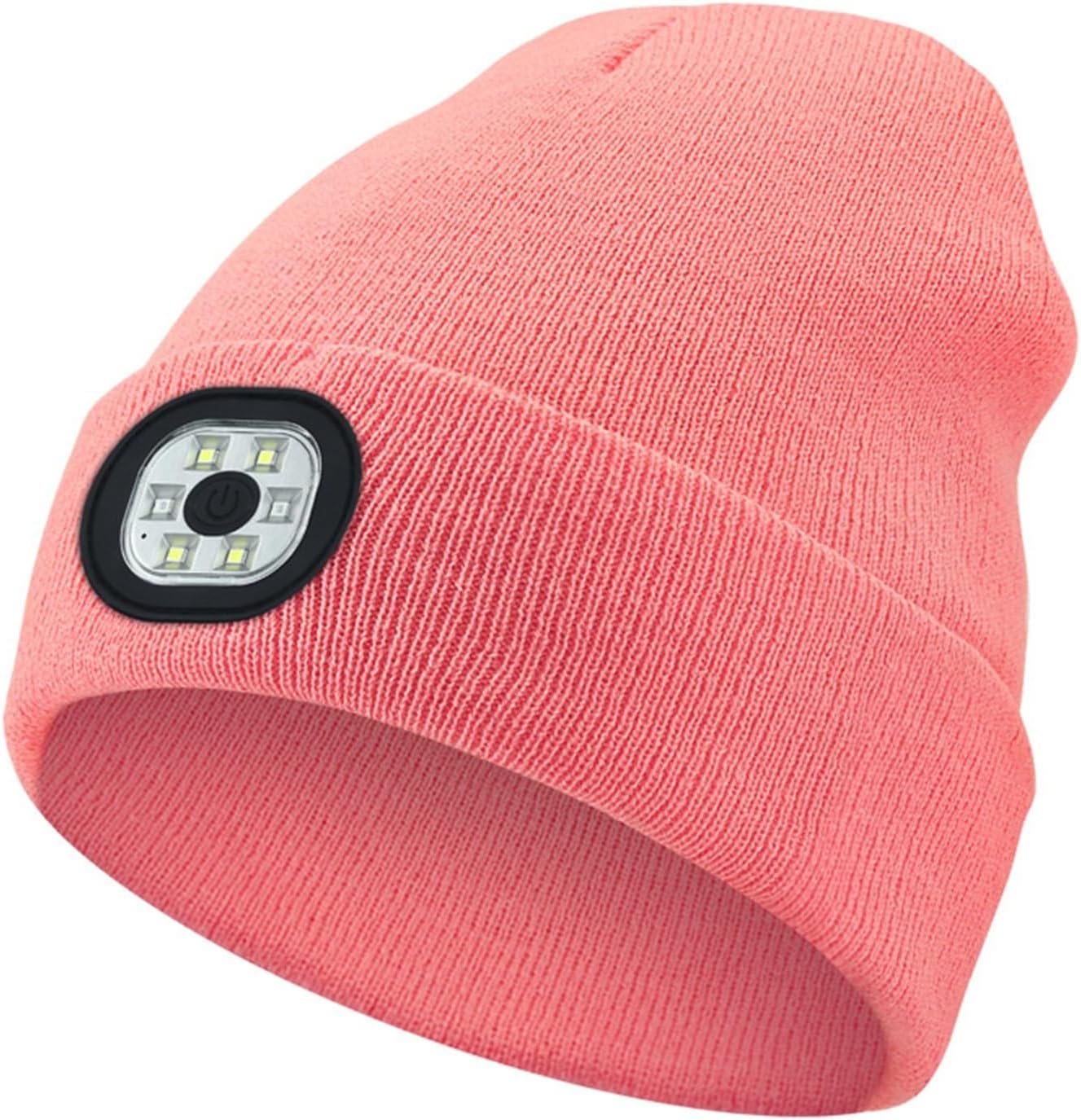Winter Hat Multifunctional Rechargeable Creative Wireless Music Bluetooth LED Luminous Hat Winter Accessories(Pink,Light only)