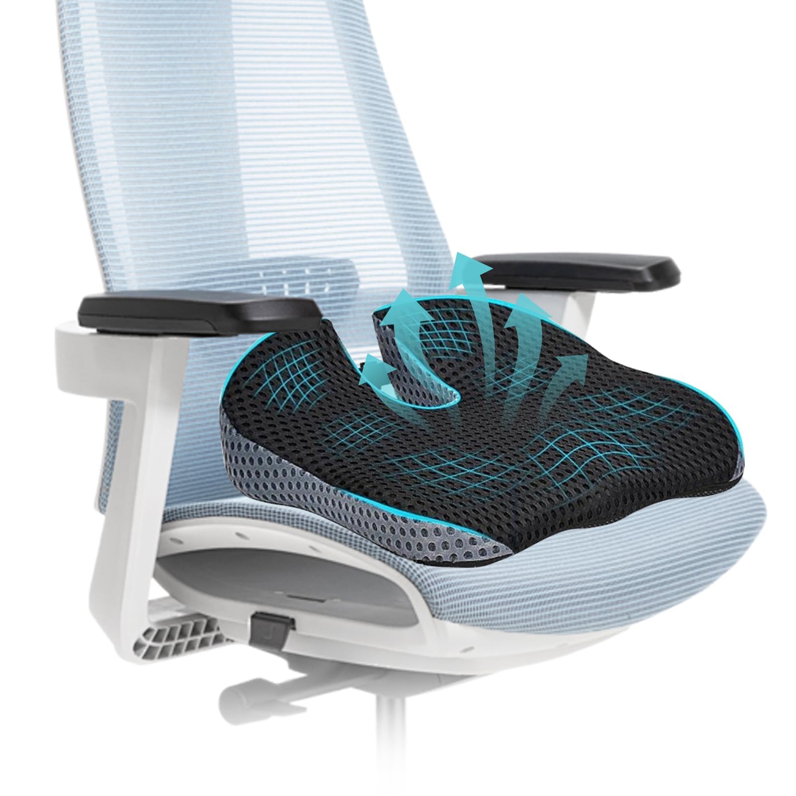 Poduszka kokosowa, poduszka do siedzenia, ergonomiczny uchwyt na krzesło biurowe, pianka z pamięcią kształtu, z antypoślizgową podstawą, odciążająca kość ogonową do samochodu, biura