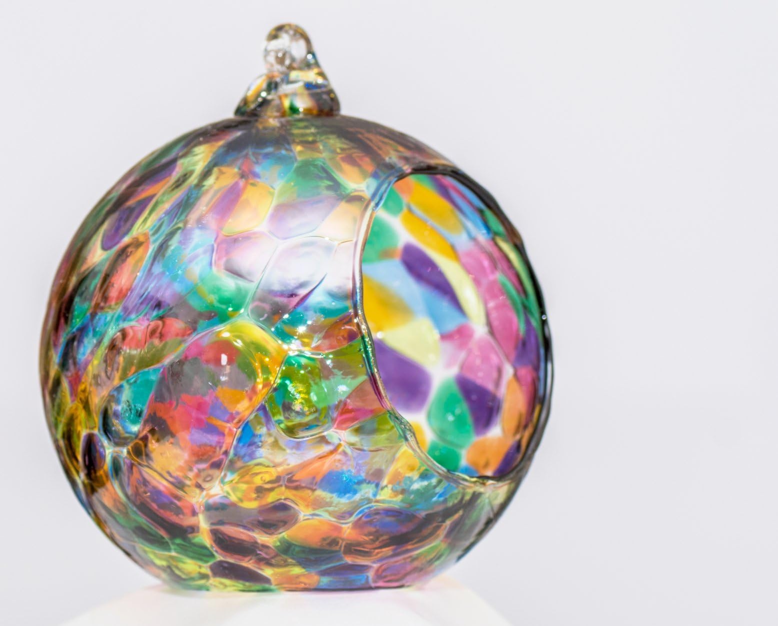Milford Collection Friendship Hanging Glass Nightlight Globe - Multicoloured