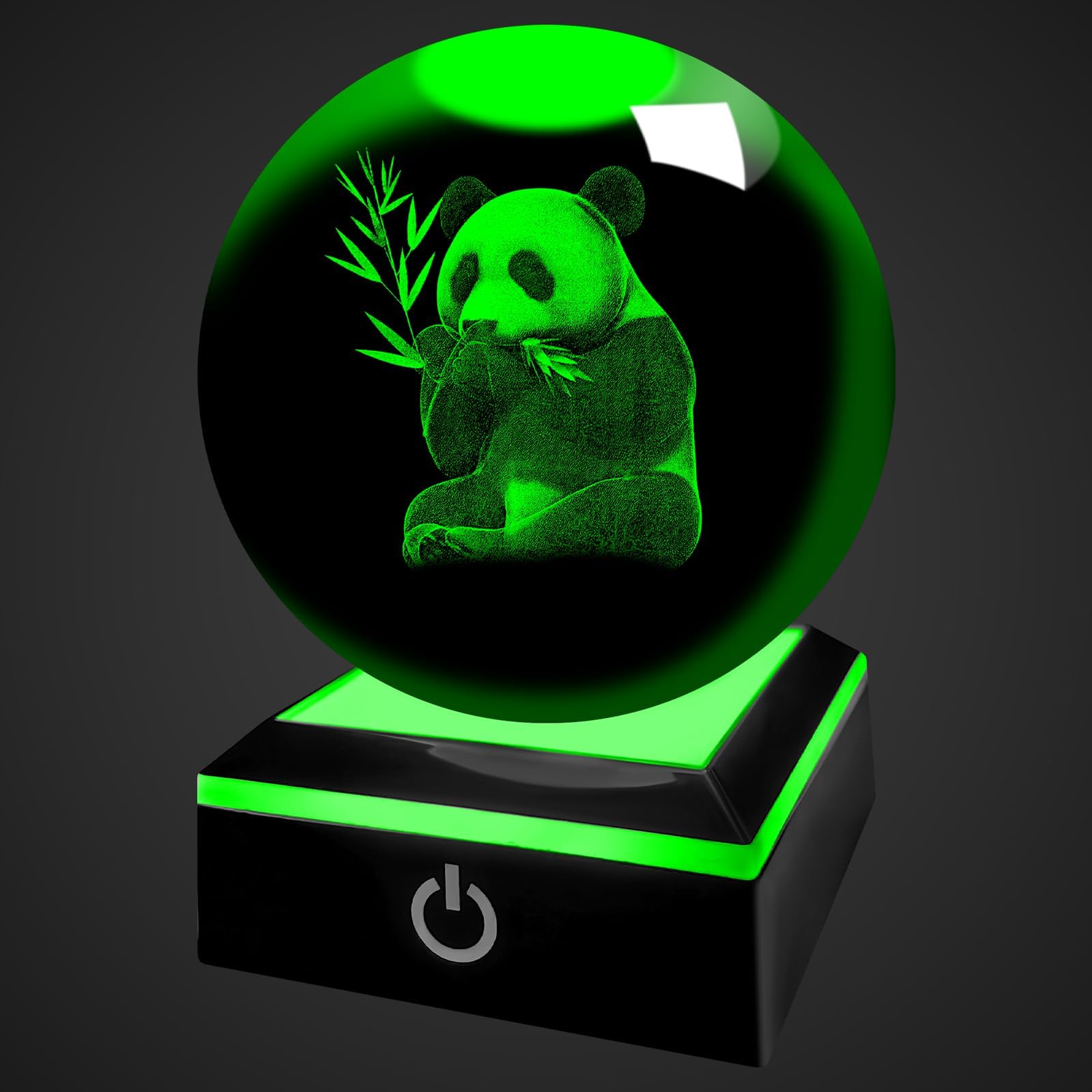 ALEENFOON3D Panda Crystal Ball Mood Light, LED Night Light Color Changing Lights with Base, Panda Crystal Ball Lamp, Gifts for Kids Friends Birthday Christmas