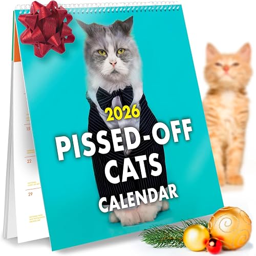 The Original P'd Off Cats 2026 Calendar - Funny, Sassy Gift for Angry Cat Lovers - 12 Month Wall Planner for Joke Present