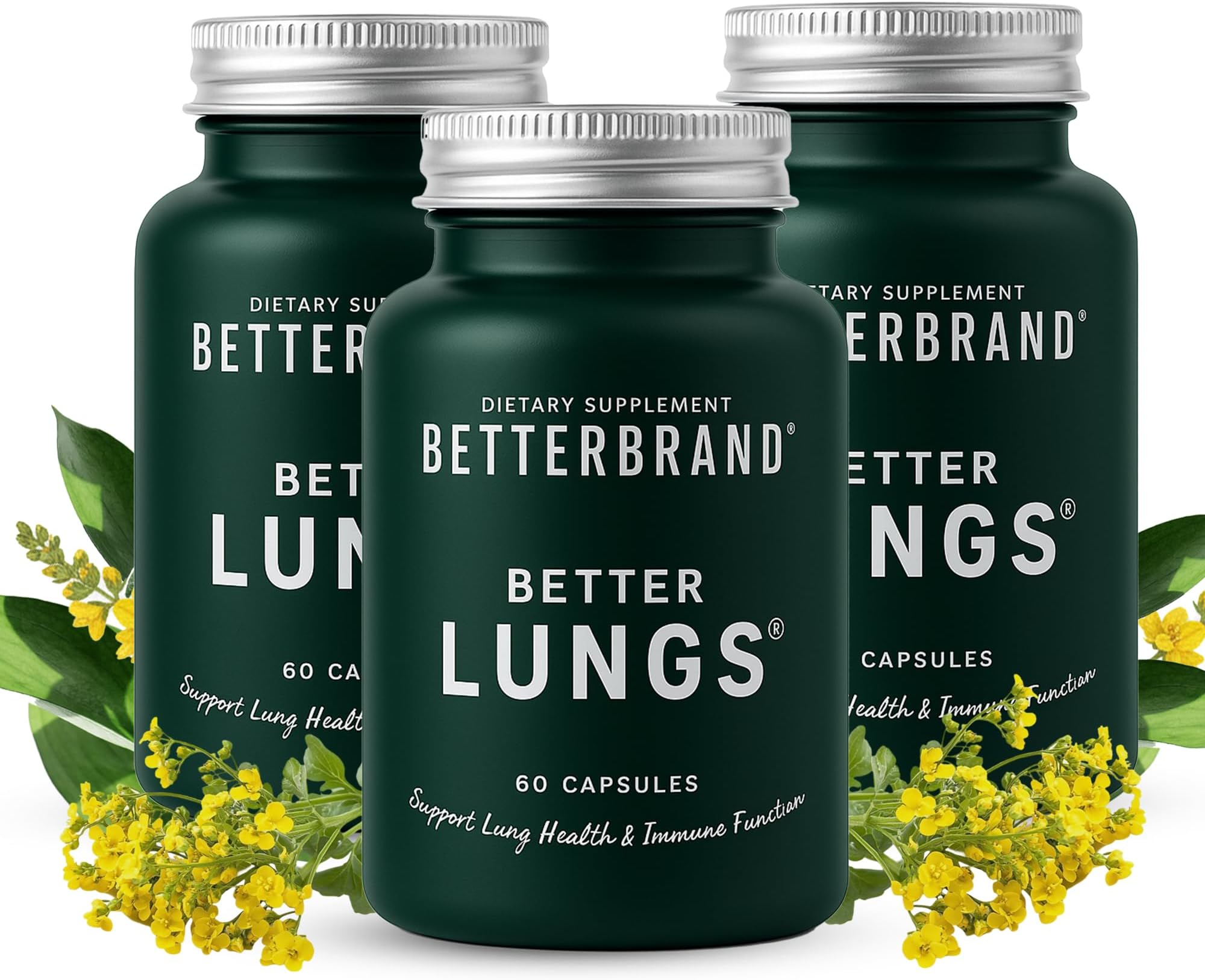 Betterbrand BetterLungs Lung Support Supplement, NAC & Mullein, 2-Pack